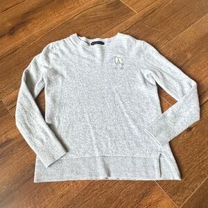 Banana Republic Sweater Womens XS Gray Merino Wool Blend Preppy Pullover